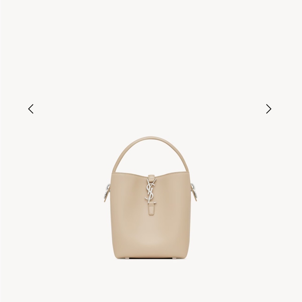Saint Laurent Le 37 small bucket bag salt color silver hardware